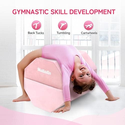 Matladin Gymnastics Octagon Mat, 24"x26" Tumbling Equipment with High Density Sponge Filling, Exercise Mats for Cheerleading Martial Arts and Home Gym Use thumbnail 6