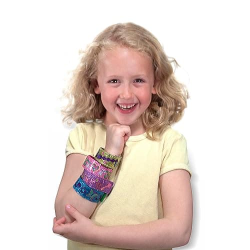 Melissa & Doug Design-Your-Own Bracelets with 100+ Sparkle Gem & Glitter Stickers, Kids Snap Bracelets, Stickers & Jewelry Crafts, Preschool Toys for Girls & Boys Ages 4+ thumbnail 8