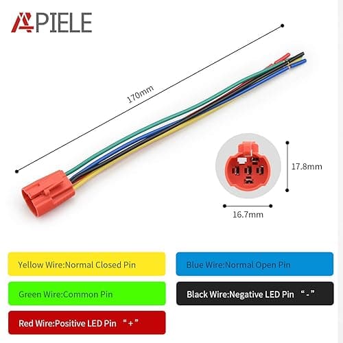 APIELE 16mm Latching Push Button Switch 12V DC On Off Black Shell with LED Angel Eye Head for 0.63" Mounting Hole with Wire Socket Plug Self-Locking (White/Black Shell) - Black Shell-White thumbnail 4