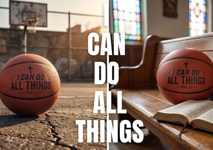 CybGene Engraved Christian Gifts, Inspirational Basketball with Philippians 4:13 Bible Verse, Rubber Basketball for Men and Boys, Official Size 7 (29.5") thumbnail 6