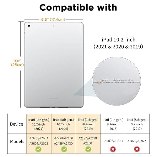 CACOE Cover Custodia Compatibile con iPad 9a Generazione 2021/iPad 8a Gen 2020/iPad 7a Gen 2019, Leggero Cover Protettivo Supporto con Pencil Holder per iPad 10.2 Auto Sveglia Sonno, Claretto thumbnail 2