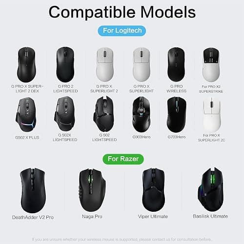 MOSHOU Charging Dock for Logitech Mouse G PRO X Superlight 2/1,G PRO X2 SUPERSTRIKE,G502/G502 X Lightspeed,G502 X Plus,G703/G903 Lightspeed,RGB Light,Computer Mice Powerplay Charging System(Black) thumbnail 2