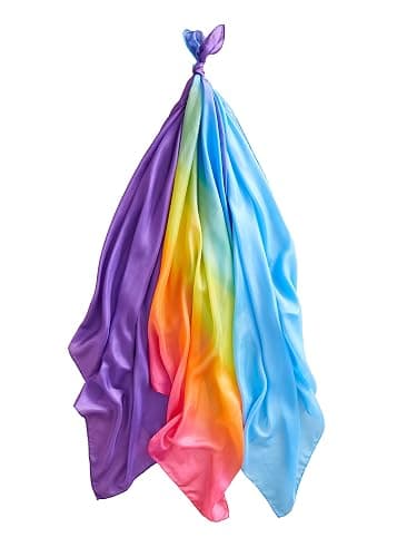 Sarah's Silks Set of 3 Playsilks | Rainbow, Sky Blue, and Purple - Image 1