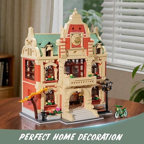 INSOON University Club House Building Set with Light,1629PCS City Campus Architecture Model with Painting Drama Baking Music Club, Home Decor Construction Building Block Gift for Adults Boys Girls 12+ thumbnail 7