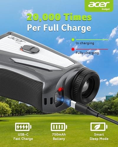 Acer Gadget Golf Rangefinder with Slope - 1200/1700Yards Laser Range Finder for Golfer, 6X Magnification Rangefinders Golf with Flag Pole Locking Vibration, Rechargeable Magnetic Gifts for Golfers thumbnail 7