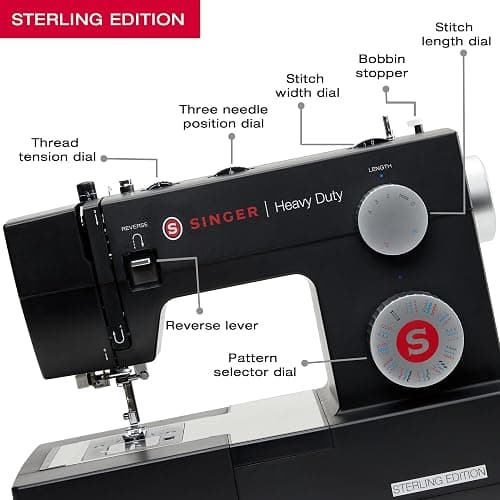SINGER® Sterling Edition Heavy Duty 4432 Sewing Machine with Accessory Kit | Strong Motor with Enhanced Piercing Power, 110 Stitch Applications, Full Metal frame & 1-step Buttonhole thumbnail 3