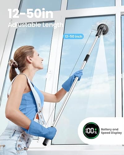 Leebein Electric Spin Scrubber, 2026 Upgraded Cordless Cleaning Brush Bathroom Scrubber, IPX7 Waterproof Electric Scrubber with 7 Brush Heads, Extendable Long Handle Power Scrubber for Bathtub Floor thumbnail 5