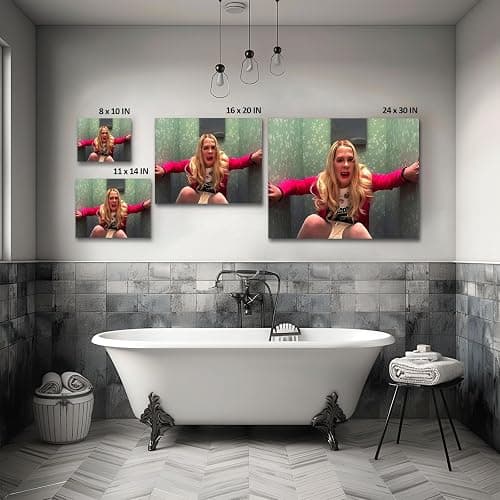 Funny Framed Canvas Wall Art Bathroom Decor Black Humorous Comedy Movies Poster White Chicks Oil Painting Modern Artwork for Living Room Dorm Wall Home Decoration (8x10inch) thumbnail 6