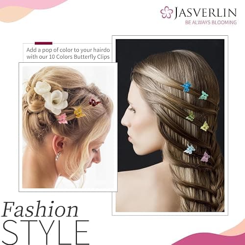 JASVERLIN Butterfly Clips for Hair 50pcs, Cute Mini Small Hair Accessories for Kids Teens Girls Women 90s Y2K Colorful Pastel Clip Claw, 10 Colors (Jelly) thumbnail 4