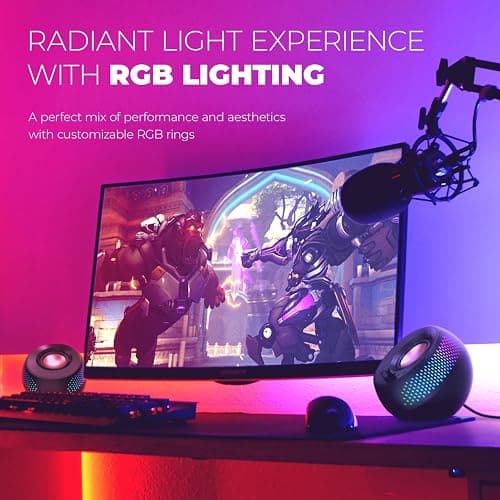 Creative Pebble X 2.0 USB-C Computer Speakers with Customizable RGB Lighting, Bluetooth 5.3, USB Audio, Up to 15W RMS Power for PC and Mac thumbnail 2