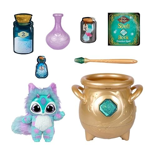 Magic Mixies - Magical Real Misting Gold Cauldron with 8 Inch Non-Electronic Plush Toy. Follow The Spell Book Add The Magic Ingredients. Who Will You Magically Create? thumbnail 3