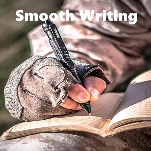 2 Pack Military Tactical Pens with 8 Black Refills, Emergency Self Defense & Glass Breaker Pen, Multi-Functional Survival Tac Pens Gifts for Men Dad Husband Him thumbnail 5