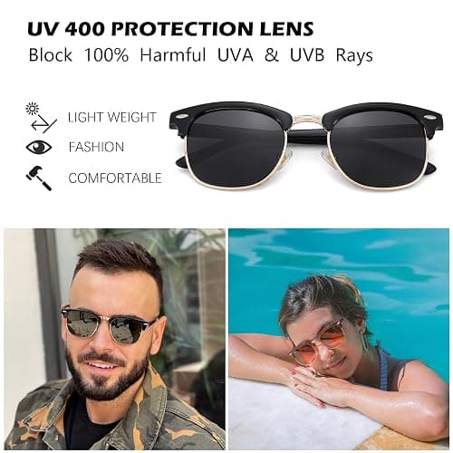 Pro Acme Semi-Rimless Polarized Sunglasses UV 400 Protection for Women Men thumbnail 4