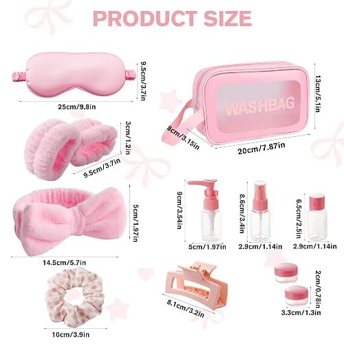 CWJCYTNSN 12PCS Spa Headband for Washing Face Wristband Set, Girls Pink Makeup Skincare Headbands for Spa Day, Soft Hair Accessories for Women Gifts thumbnail 6