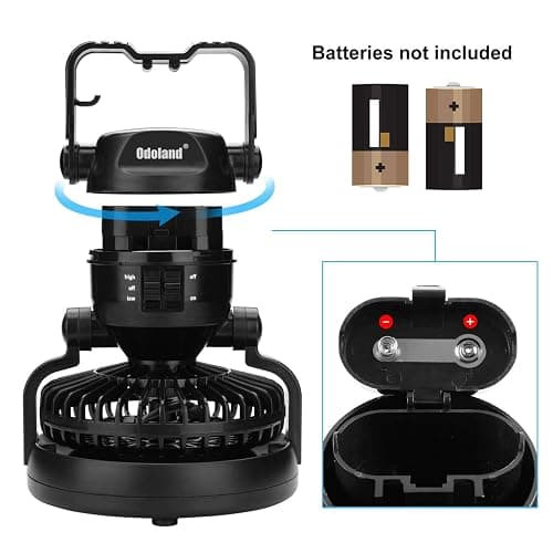 Odoland Portable LED Camping Lantern with Ceiling Fan - Hurricane Emergency thumbnail 2