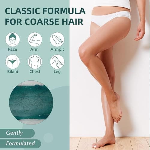 Natreza Wax Beads for Hair Removal, 1lb Hard Wax Beans for Full Body, Brazilian, Bikini, Legs, Arms, Face, Thick Hair Formula, Waxing Beads for Women & Men, Dark Green thumbnail 4