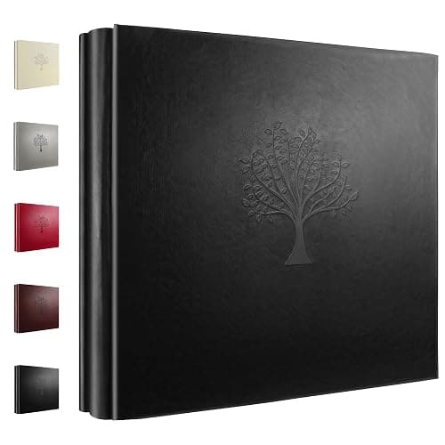 Rdylymx Photo Album 6 x 4 600 Pockets Photos, Black Leather Cover, Extra Large Capacity Family Wedding Baby Anniversary Valentines Picture Albums Holds 600 Portrait and Landscape Photos - Image 1
