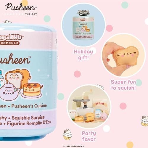 Hamee Pusheen The Cat [Kitchen Series] Cute Water Filled Squishy Toy [Birthday Gift Bags, Party Favors, Gift Basket Filler, Stress Relief Toys] – 1 Pc. (Mystery – Blind Capsule) thumbnail 3