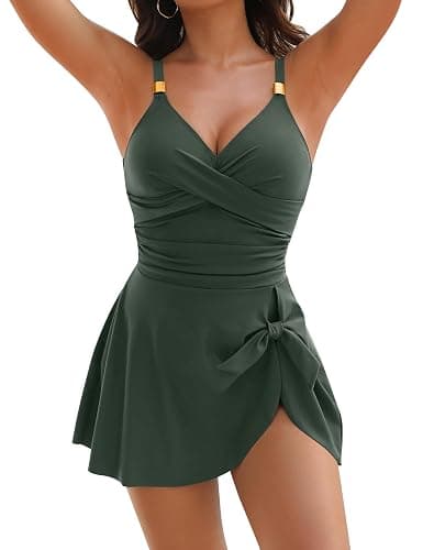 Blooming Jelly Womens One Piece Swimsuit Tummy Control Bathing Suit Gold Metal Tie Knot 2025 Swim Dress - Image 1