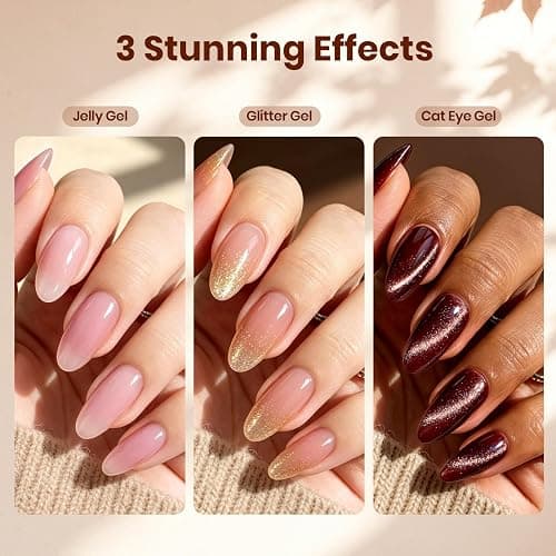 Beetles Gel Nail Polish Kit with U V Light- 88 PCS 55 Colors Gel Polish Set | Winter Atelier Fall Nails with Cat Eye Jelly Gel Base Top Coat Soak Off at Home Nails Kit Gifts for Women Girls Teen thumbnail 4