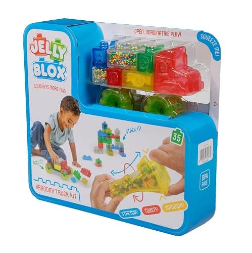 Goliath Jelly Blox Vrroom! Truck Kit | Includes 35 Blocks | Toddler & Preschool Building Blocks Kids Can Squeeze, Stretch, Squish | MESH ACCREDITED | Safety Tested Ouch-Free | Sensory Play Toy Ages 2+ thumbnail 8