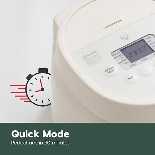 IRIS USA Micom Japanese Rice Cooker, 3-Cup Uncooked/6-Cup Cooked, Fuzzy Logic Kitchen Appliance with Recipe Presets, Slow Cooker, Steamer, Hot Pot & Warming Function, Compact & Portable for Healthy Meal Prep thumbnail 4
