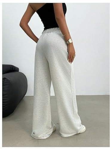 SOLY HUX Girl's Casual Sweatpants Drawstring Elastic Joggers Low Rise Wide Leg Baggy Long Pants with Pockets thumbnail 2