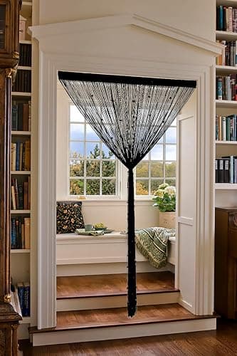 YIIBAII Beaded Curtain Beaded Curtains for Doorways Crystals Suitable for Interior Hanging Decoration and Partitions Closet Curtains (39"x79", Black) thumbnail 7