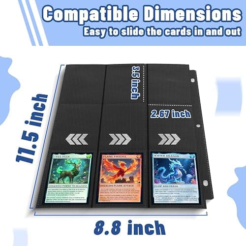 900 Pockets Trading Card Binder Sleeves, Baseball Card Sleeves Fit for Standard Size Sport Cards, Baseball Card Holder for 3 Ring Binder thumbnail 4