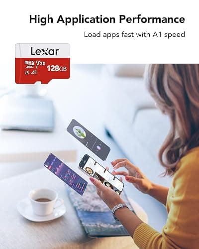 Lexar 128GB Micro SD Card, microSDXC UHS-I Flash Memory Card with Adapter - Up to 100MB/s, A1, U3, Class10, V30, High Speed TF Card thumbnail 6