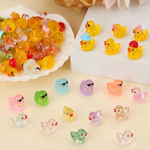 120 Pcs Mini Resin Ducks, Tiny Animals Figures to Hide Small Little Plastic Miniature Ducks Bulk for Dollhouse Decor Home Office Potted Fish Tank Aquarium Landscape Micro Fairy Garden Accessories thumbnail 6
