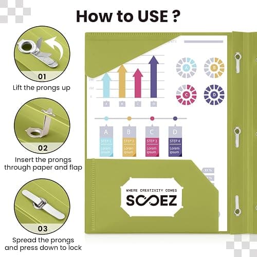 Sooez Folders with Pockets and Prong, 6 Pack, Green Colors, File Folders with Prongs, 2 Pocket Folders Bulk, Plastic Folder for School College Supplies, Aesthetic Nursing Cute School Supplies thumbnail 5