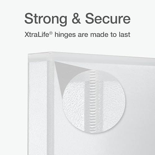 Oxford Ring Binders, 1" Round Ring Binders, View Binder, Covers on 3 Sides, XtraLife Hinge, Non-Stick, PVC-Free, White, 225 Sheet Capacity (1002512) thumbnail 5
