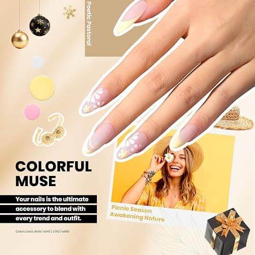 beetles Gel Polish 44pcs Winter Gel Nail Polish Set 36 Colors Brown Burgundy Red Blue Purple Green Black White with Base Top Coat UV LED Needed Salon DIY at Home Christmas Gift for Women Colorful Muse thumbnail 5