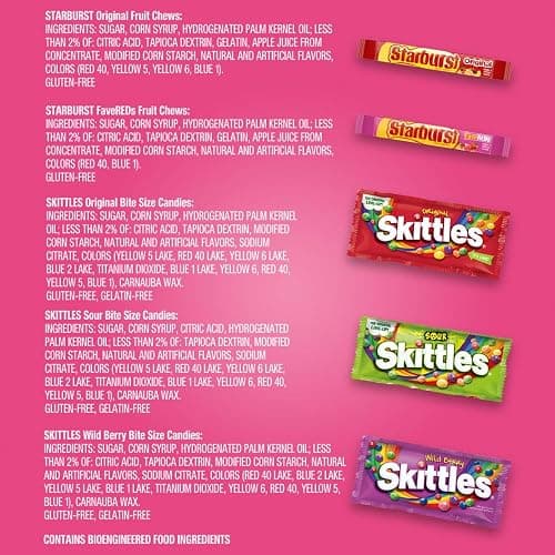 SKITTLES & Starbust Assorted Candy Variety Pack for Holidays, Gifts, Parties, Candy Assortment, 37.05 oz (18 Count) Bulk Box thumbnail 9