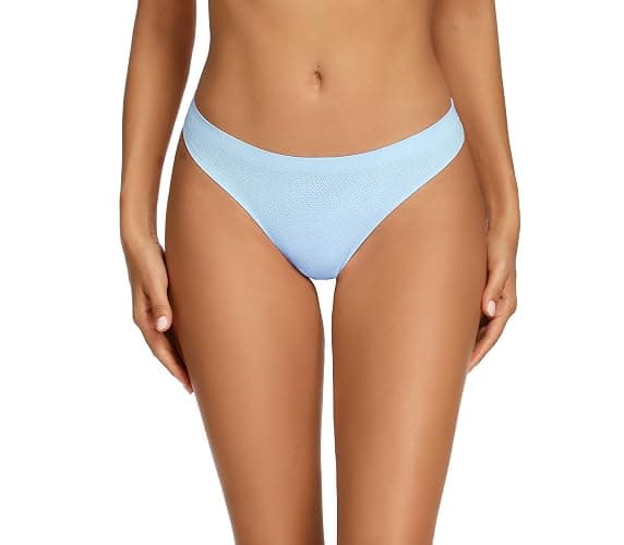 voenxe Seamless Women Underwear Thongs,No Show Ladies Thong,No Line Workout Breathable Comfortable Panties,Soft Undies,5-Pack thumbnail 5