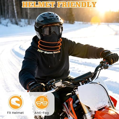 Jelbolin Winter Neck Warmer Gaiter: 4 Pack Windproof Face Ski Mask Fleece Face Cover Scarf for Cold Weather Sports and Work thumbnail 5