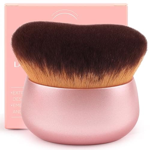GloréBrochas 75MM Extra Large Self Tanner Kabuki Makeup Brush – Ultra Soft Dense Vegan Bristles for Body Makeup, Bronzer & Foundation–Applies Tanning Mousse, Lotion & Self Tanner–Rose Gold, Wet & Dry - Image 1