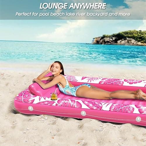 Inflatable Tanning Pool Lounger Float - Jasonwell 4 in 1 Sun Tan Tub Sunbathing Pool Lounge Raft Floatie Toys Water Filled Tanning Bed Mat Pad for Adult Blow Up Kiddie Pool Kids Ball Pit thumbnail 5