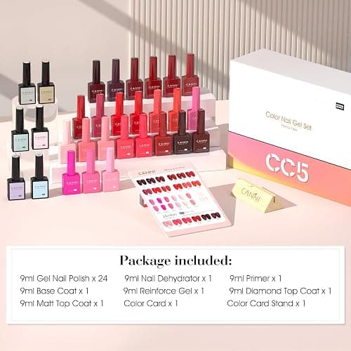 CANNI 30Pcs 9ML Hema-free Gel Nail Polish Set,Dark Red Hot Pink Purple Brown Burgundy Red Jelly Gel Polish Kit Soak Off LED Nail Polish Set Nail Art Starter Manicure Salon DIY at Home thumbnail 4