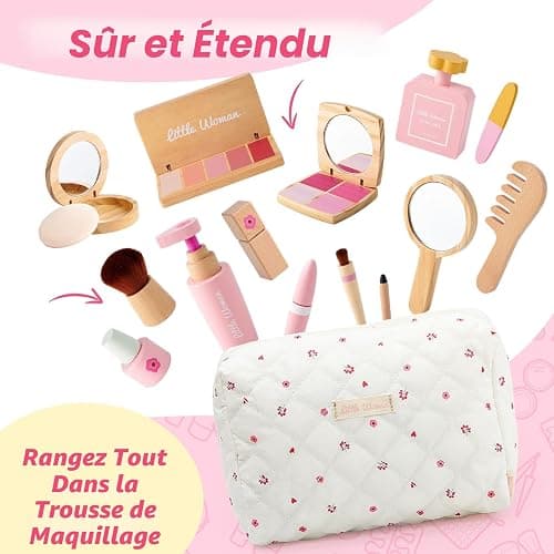 Faux Maquillage Enfant Fille en Bois Maquillage Enfant Jouet | Maquillage Malette Accessoires Jeux de Maquillage Coffret Jouet Fille Princesse Anniversaire Cadeau 3 4 5 6 7 8 Ans thumbnail 5
