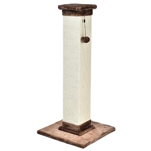 Amazon Basics Cat Scratcher - Indoor Classic Single Cat & Kittens Scratching Post with Sisal Rope, Jute Fiber, Large (35.4"H) - Brown - Image 1