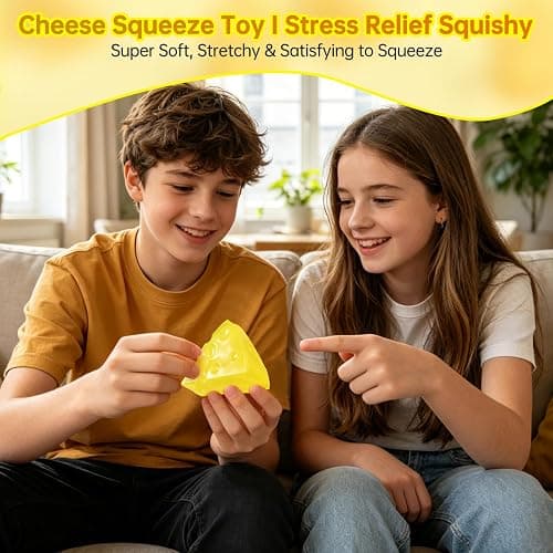 JfFlairup Coconut Oil Squishy, Cheese Squishy, Shapeable Stress Relief Toys | No Rebound, Fidget Squeeze Anxiety Relief, Cute Desk Decor, Party Favors, Birthday & Holiday Gifts, Adult Office Toys thumbnail 5