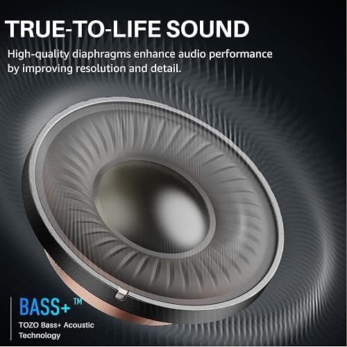 TOZO A1 Wireless Earbuds Bluetooth 5.3 Light Weight in Ear IPX5 Waterproof Headphones 2 Mic for AI Calls, Immersive Premium Sound Bass Headset with Charging Case, 32 Presets EQ Customization via App thumbnail 9