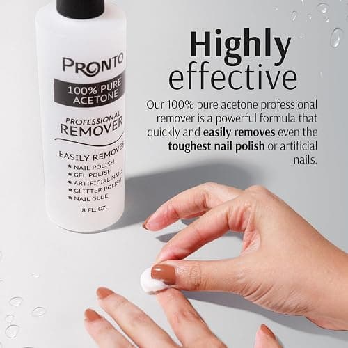 Pronto 100% Acetone Gel Nail Polish Remover - Gel Polish Remover for Nails | Acetone Nail Polish Remover For Nails for Removal of Glue, Gel, Acrylic & Dip | Gel Polish Remover, 8 Fl oz thumbnail 6