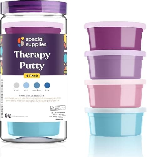 Special Supplies Therapy Putty for Kids and Adults - Resistive Hand Exercise Stress Relief Therapy Putty Kit, Set of 4 Strengths, Three Ounces of Each Putty - Image 1