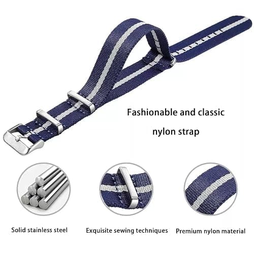 Nizonlaie Military Ballistic Nylon Watch Band Heavy Buckle 18mm 20mm 22mm 24mm Thick G10 Premium Nylon Watch Bands Smart Watch Replacement Band Strap for Men Women thumbnail 5