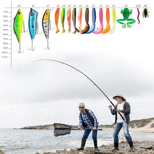 WITOROR Fishing Lures, 144Pcs Tackle Box Included Crankbaits, Spoon, Hooks, Jigs, Weights and More Other Accessories, Fishing Bait Lure Gear Teasers Kit Gifts for Men Bass Freshwater thumbnail 7