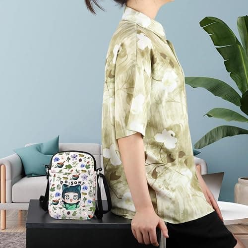 WCGXKO Anime Inspired Messenger Bag Animated Movie Themed Zipper Crossbody Bag For Fans thumbnail 6