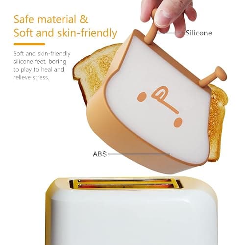 QANYI Cute Night Light Toast Bread LED Night lamp with Rechargeable, Portable Bedroom Bedside Bed lamp Christmas Gifts Ideas for Tween Teenage Teenager Teens Girls Boys Women thumbnail 3